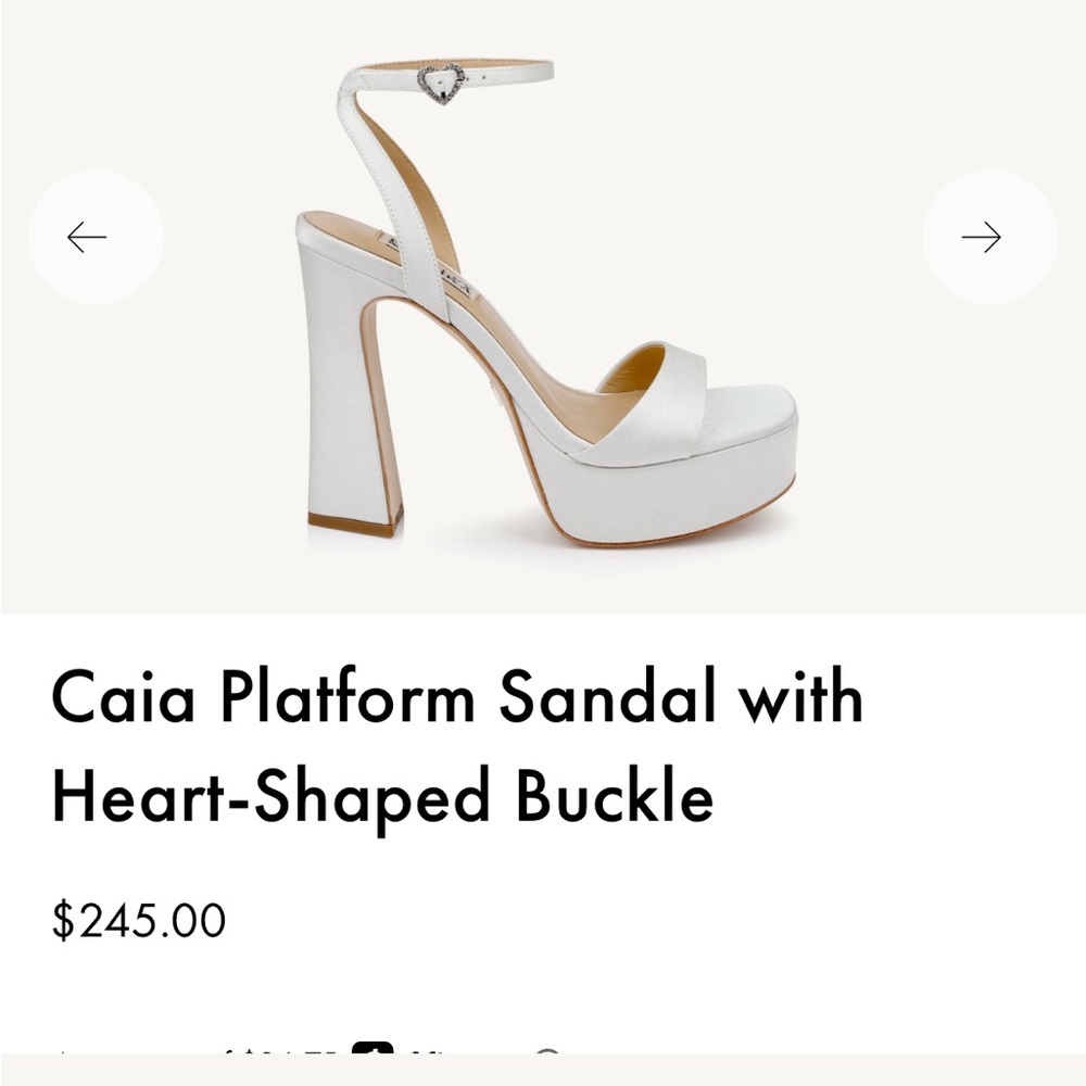 Caia White Platform Sandal with Heart-Shaped Buckle